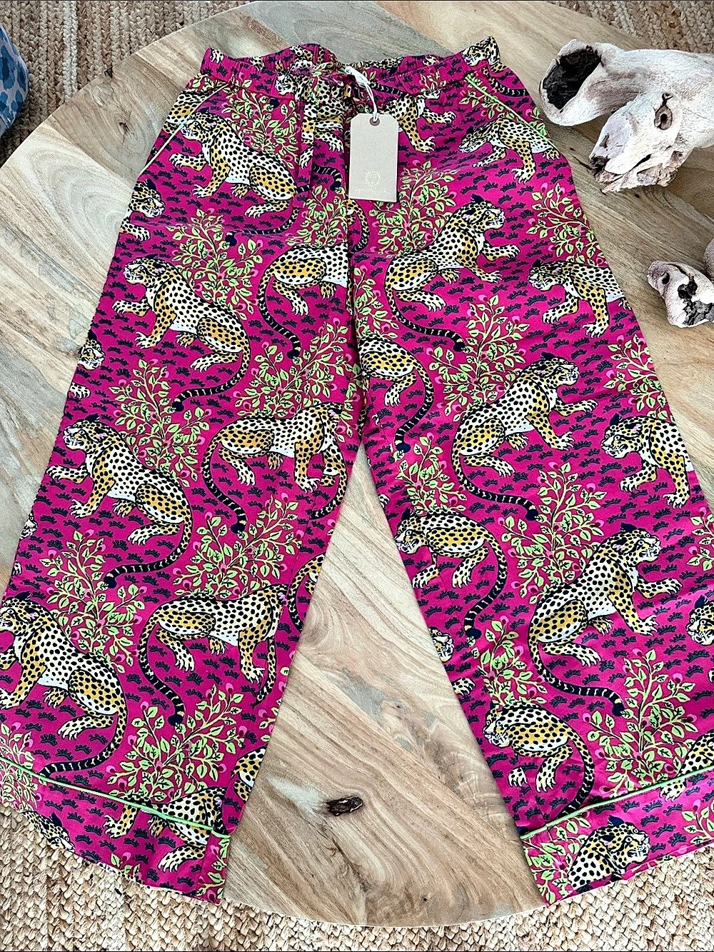 Printfresh Bagheera Pajama Pants Pink & Green XS, NWT